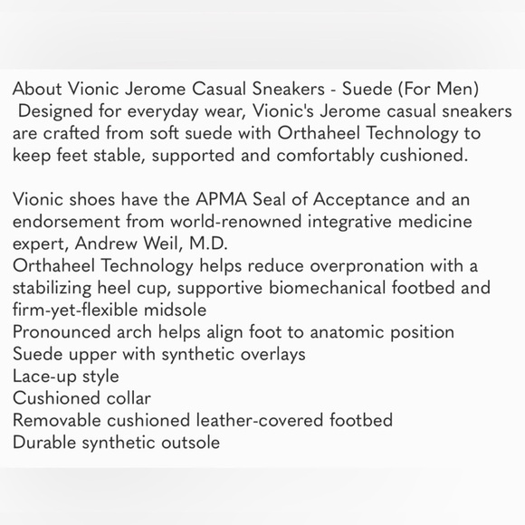 Vionic Jerome Suede Men’s Shoes Size 8.5 - Picture 16 of 16